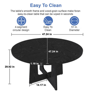 English Elm Spiced Farmhouse Round Dining Table Seats Four Wood Grain Mdf Top Scratch Resistant W2700P480797