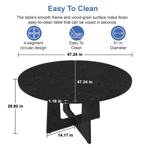 English Elm Spiced Farmhouse Round Dining Table Seats Four Wood Grain Mdf Top Scratch Resistant W2700P480797