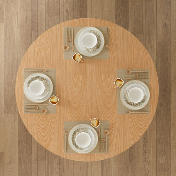English Elm Spiced Farmhouse Round Dining Table Seats Four Wood Grain Mdf Top Scratch Resistant Oak W2700P486755