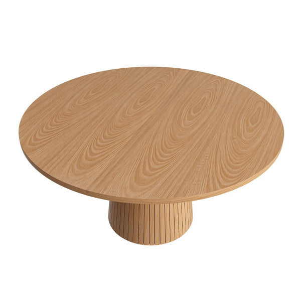 English Elm Spiced Farmhouse Round Dining Table Seats Four Wood Grain Mdf Top Scratch Resistant Oak W2700P486755