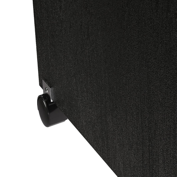 English Elm Black Rolling Folding Sewing Craft Table with Shelves for Apartment Studio Workspace W2700P487994