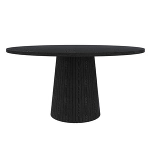 English Elm Spiced Farmhouse Round Dining Table Seats Four Wood Grain Mdf Top Scratch Resistant Black W2700P488972