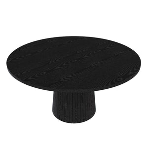 English Elm Spiced Farmhouse Round Dining Table Seats Four Wood Grain Mdf Top Scratch Resistant Black W2700P488972