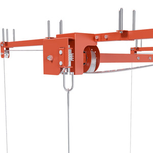 English Elm Orange Overhead Garage Storage Rack All Steel Crank Lowering Platform 350Lb Capacity W2700P494384