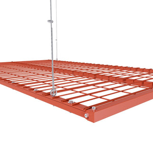 English Elm Orange Overhead Garage Storage Rack All Steel Crank Lowering Platform 350Lb Capacity W2700P494384