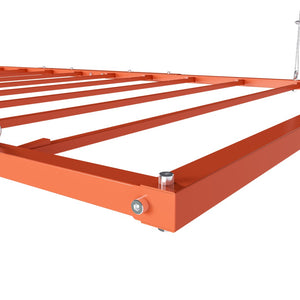 English Elm Orange Heavy Duty Steel Overhead Garage Storage Rack with Crank Lift and Safety Lock W2700P494385
