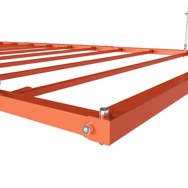 English Elm Orange Heavy Duty Steel Overhead Garage Storage Rack with Crank Lift and Safety Lock W2700P494385