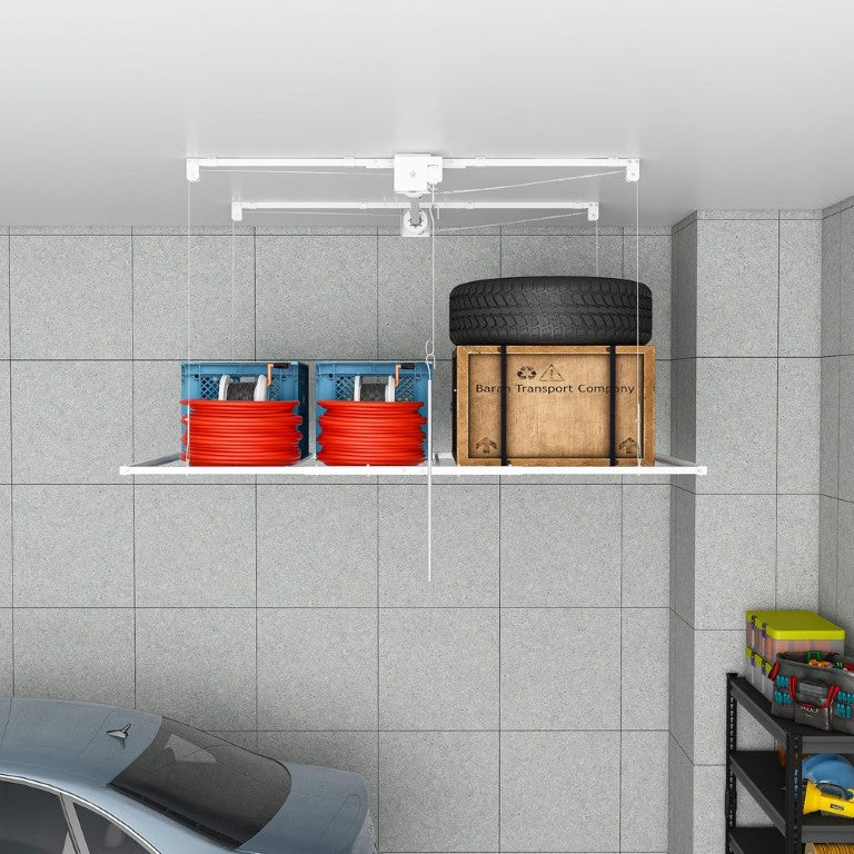 English Elm {Old:w2700p346224} Overhead Garage Storage Rack All Steel 370Lb Crank Lowering System W2700P494386