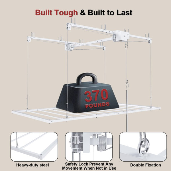 English Elm {Old:w2700p346224} Overhead Garage Storage Rack All Steel 370Lb Crank Lowering System W2700P494386