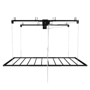 English Elm Black All-Steel Overhead Garage Organizer with Crank Lowering System and Safety Lock W2700P494387