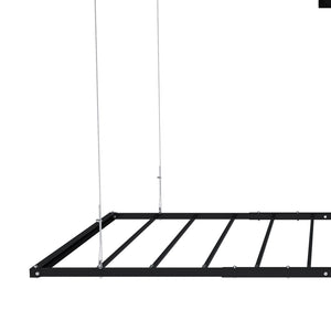English Elm Black All-Steel Overhead Garage Organizer with Crank Lowering System and Safety Lock W2700P494387