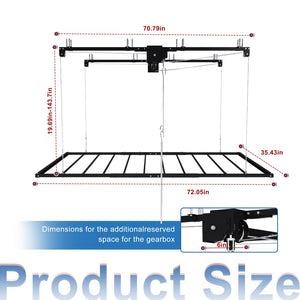 English Elm Black All-Steel Overhead Garage Organizer with Crank Lowering System and Safety Lock W2700P494387