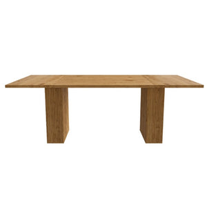 English Elm 78 Inch Oak Veneer Farmhouse Dining Table with Built-In Storage Base Seats Six W2700P523148