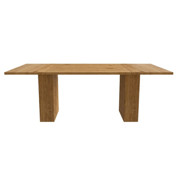 English Elm 78 Inch Oak Veneer Farmhouse Dining Table with Built-In Storage Base Seats Six W2700P523148