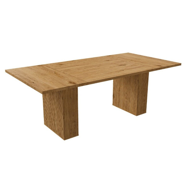 English Elm 78 Inch Oak Veneer Farmhouse Dining Table with Built-In Storage Base Seats Six W2700P523148
