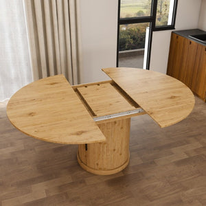 English Elm 59 Inch Extendable Oval Walnut Dining Table with Pedestal Base and Two Tier Shelf W2700P523149