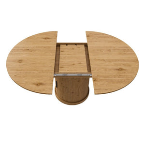 English Elm 59 Inch Extendable Oval Walnut Dining Table with Pedestal Base and Two Tier Shelf W2700P523149