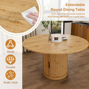 English Elm 59 Inch Extendable Oval Walnut Dining Table with Pedestal Base and Two Tier Shelf W2700P523149