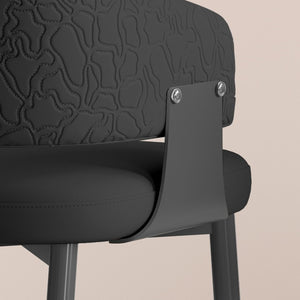 English Elm Dining Chairs Set of 2 PU Leather Carbon Steel Frame Ergonomic Kitchen Seating W2700P539435