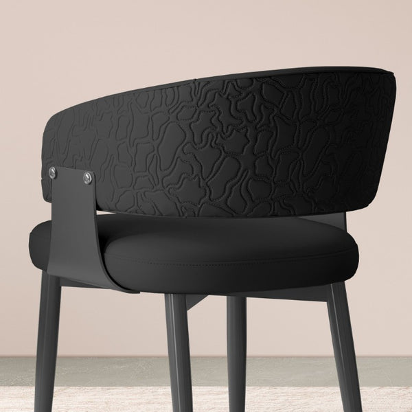 English Elm Dining Chairs Set of 2 PU Leather Carbon Steel Frame Ergonomic Kitchen Seating W2700P539435