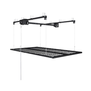 English Elm Overhead Garage Storage Rack 5x9 Ft Steel Platform with Crank Handle and Safety Lock W2700S00153