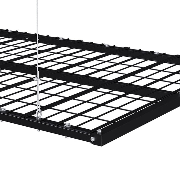 English Elm Overhead Motorized Garage Storage Rack 4X8 Ft All Steel 450 Lb Remote Lift System W2700S00154