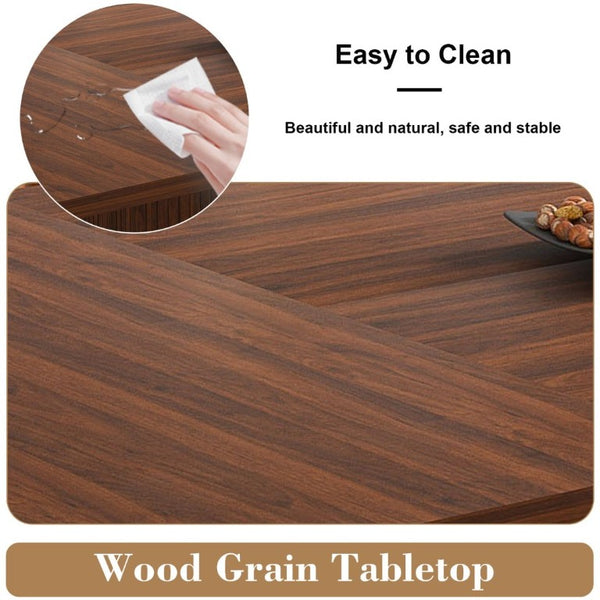 English Elm W2700s00110 78 Inch Rectangular Dining Set Seats 4 with Wood Veneer Top and Storage Base W2700S00163