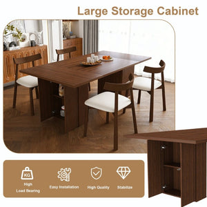 English Elm W2700s00110 78 Inch Rectangular Dining Set Seats 4 with Wood Veneer Top and Storage Base W2700S00163