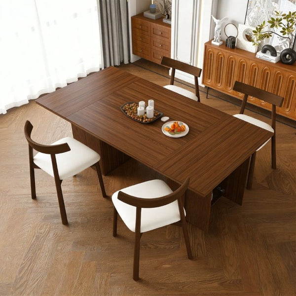 English Elm W2700s00110 78 Inch Rectangular Dining Set Seats 4 with Wood Veneer Top and Storage Base W2700S00163