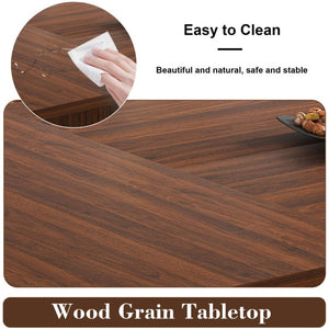 English Elm W2700s00109 78 Inch Rustic Wood Veneer Dining Set Seats Six with Storage Base W2700S00164