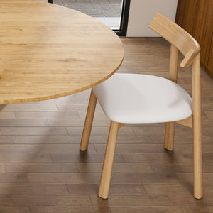 English Elm 59 Inch Extendable Oval Dining Set Seats Six with Two Tier Storage and PU Cushioned Chairs W2700S00166