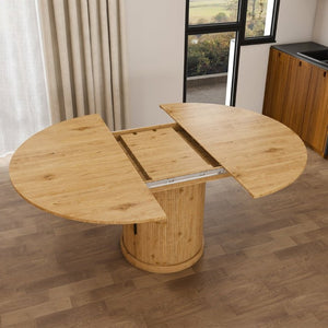 English Elm 59 Inch Extendable Oval Dining Set Seats Six with Two Tier Storage and PU Cushioned Chairs W2700S00166