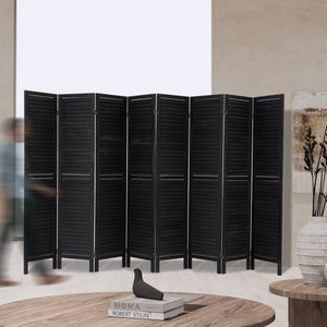 English Elm 8 Panel Paulownia Wood Louvered Freestanding Privacy Screen for Bedroom or Office W2701P207449