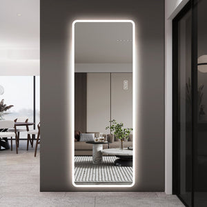 English Elm Led Full Body Wall Mirror with Dimmable Tri-Tone Lighting Anti-Fog Tempered Glass W2709P465279