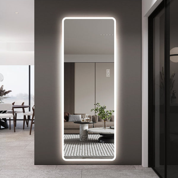 English Elm Led Full Body Wall Mirror with Dimmable Tri-Tone Lighting Anti-Fog Tempered Glass W2709P465279