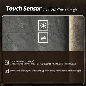 English Elm Led Full Body Wall Mirror with Dimmable Tri-Tone Lighting Anti-Fog Tempered Glass W2709P465279