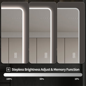 English Elm Led Full Body Wall Mirror with Dimmable Tri-Tone Lighting Anti-Fog Tempered Glass W2709P465279