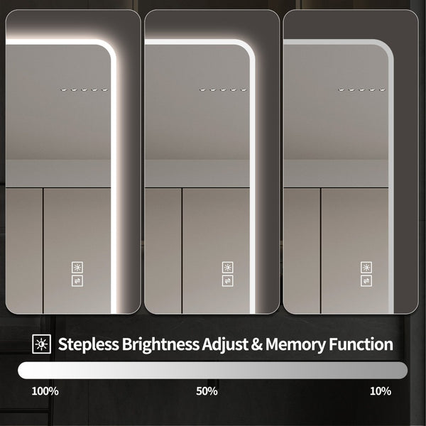 English Elm Led Full Body Wall Mirror with Dimmable Tri-Tone Lighting Anti-Fog Tempered Glass W2709P465279