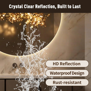 English Elm 24 in Capsule Led Backlit Bathroom Vanity Mirror with Anti-fog and Tri-tone Lighting W2709P465770
