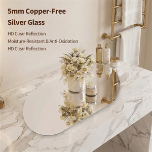 English Elm 24 in Capsule Led Backlit Bathroom Vanity Mirror with Anti-fog and Tri-tone Lighting W2709P465770