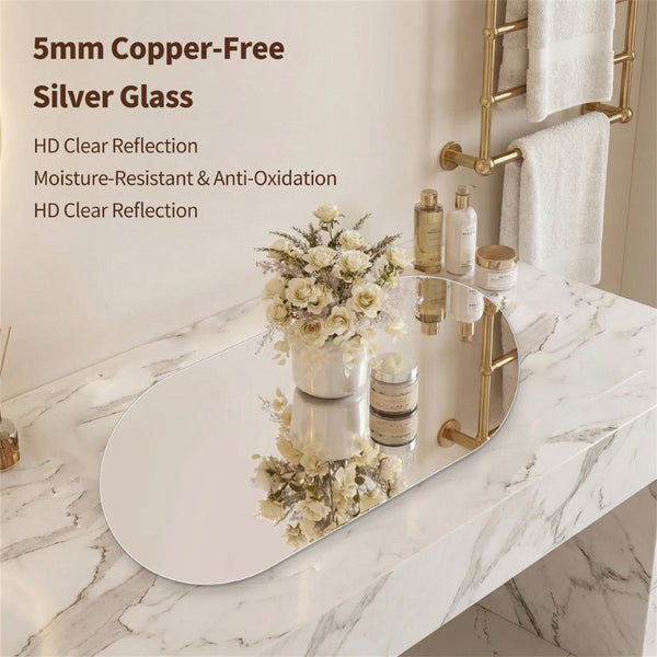 English Elm 24 in Capsule Led Backlit Bathroom Vanity Mirror with Anti-fog and Tri-tone Lighting W2709P465770