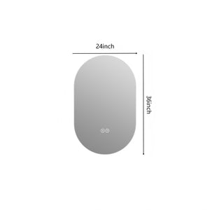 English Elm 24 in Capsule Led Backlit Bathroom Vanity Mirror with Anti-fog and Tri-tone Lighting W2709P465770
