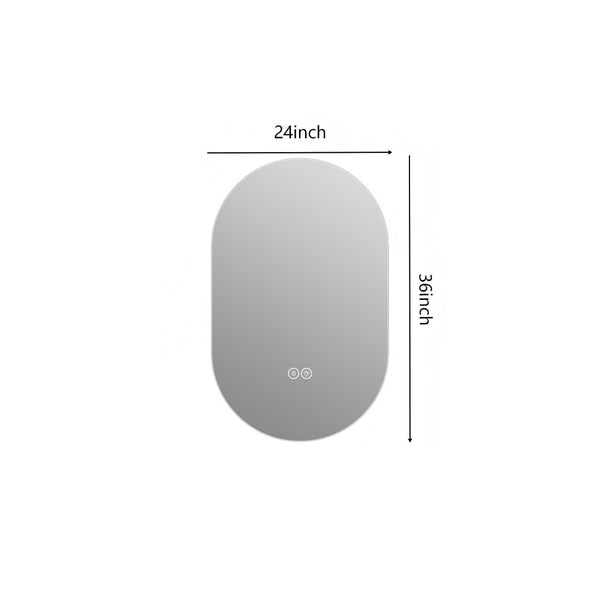 English Elm 24 in Capsule Led Backlit Bathroom Vanity Mirror with Anti-fog and Tri-tone Lighting W2709P465770
