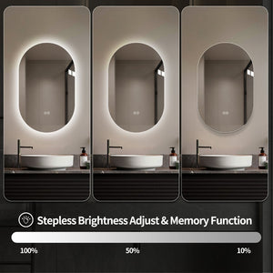 English Elm 24 in Capsule Led Backlit Bathroom Vanity Mirror with Anti-fog and Tri-tone Lighting W2709P465770
