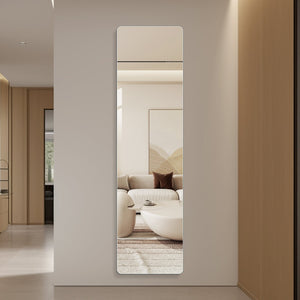 English Elm 59 in Slim Full Length Wall Mirror with Copper Free Silver Glass for Bedroom or Entryway W2709P465771