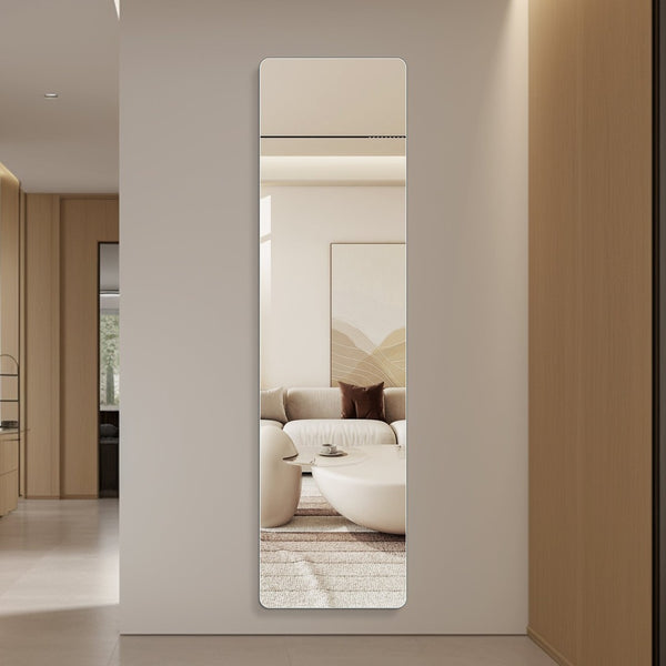 English Elm 59 in Slim Full Length Wall Mirror with Copper Free Silver Glass for Bedroom or Entryway W2709P465771