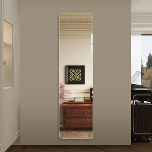 English Elm 59 in Slim Full Length Wall Mirror with Copper Free Silver Glass for Bedroom or Entryway W2709P465771