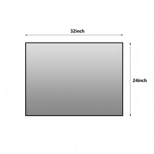 English Elm 24*32 Black Aluminum Framed Wall Mirror Hd Silver Glass for Bathroom or Entryway W2709P465775
