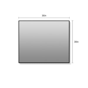 English Elm 30 Inch Black Aluminum Bathroom Wall Mirror with LED Lighting Horizontal Vertical Mount W2709P465777