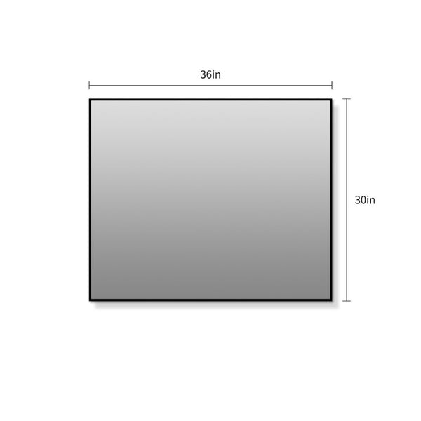 English Elm 30 Inch Black Aluminum Bathroom Wall Mirror with LED Lighting Horizontal Vertical Mount W2709P465777